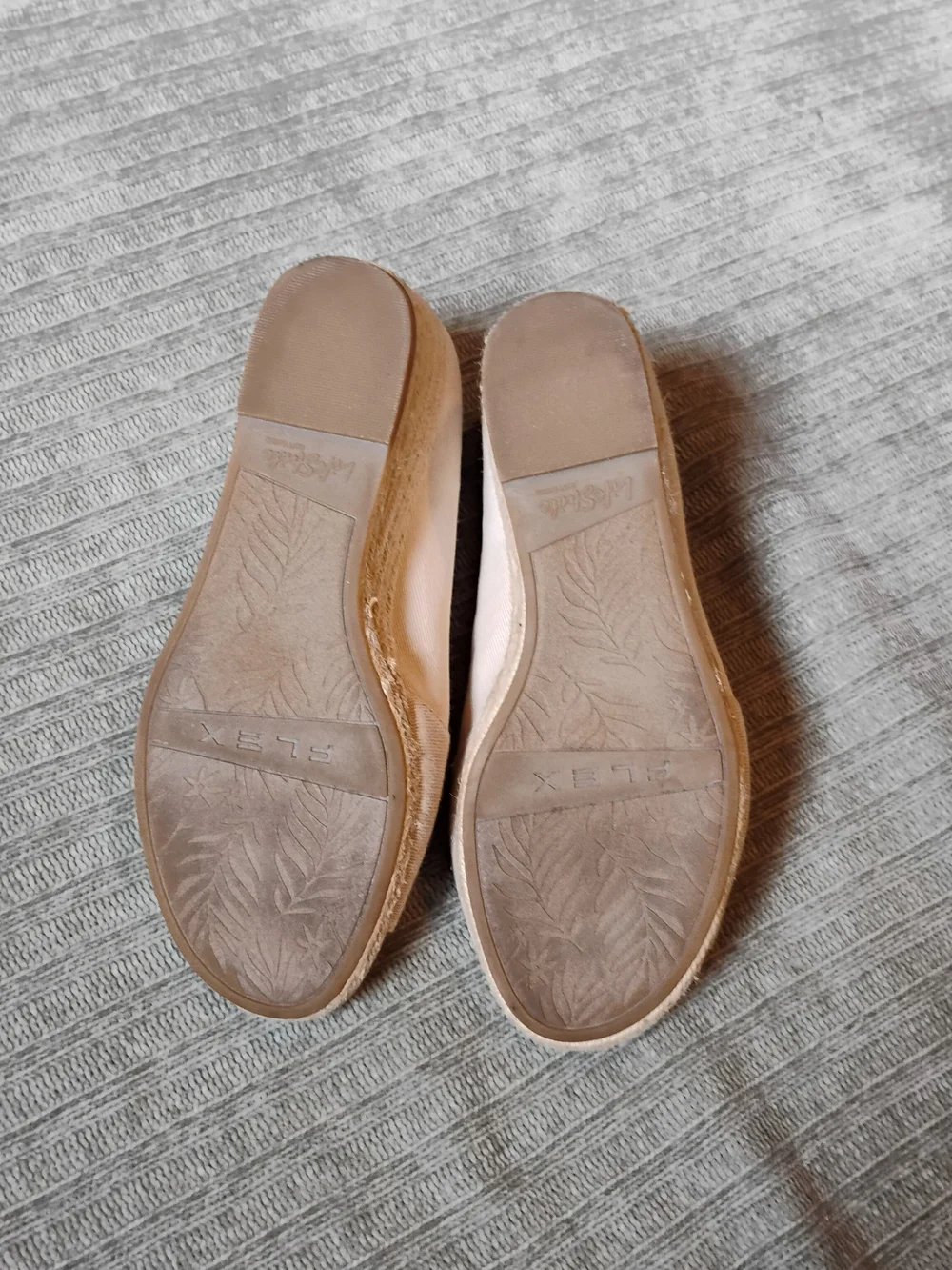 LifeStride Sola Espadrille Wedge Sandals Peep Toe Beige Size 8.5W